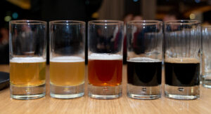 Różnorodność barw degustowanych piw